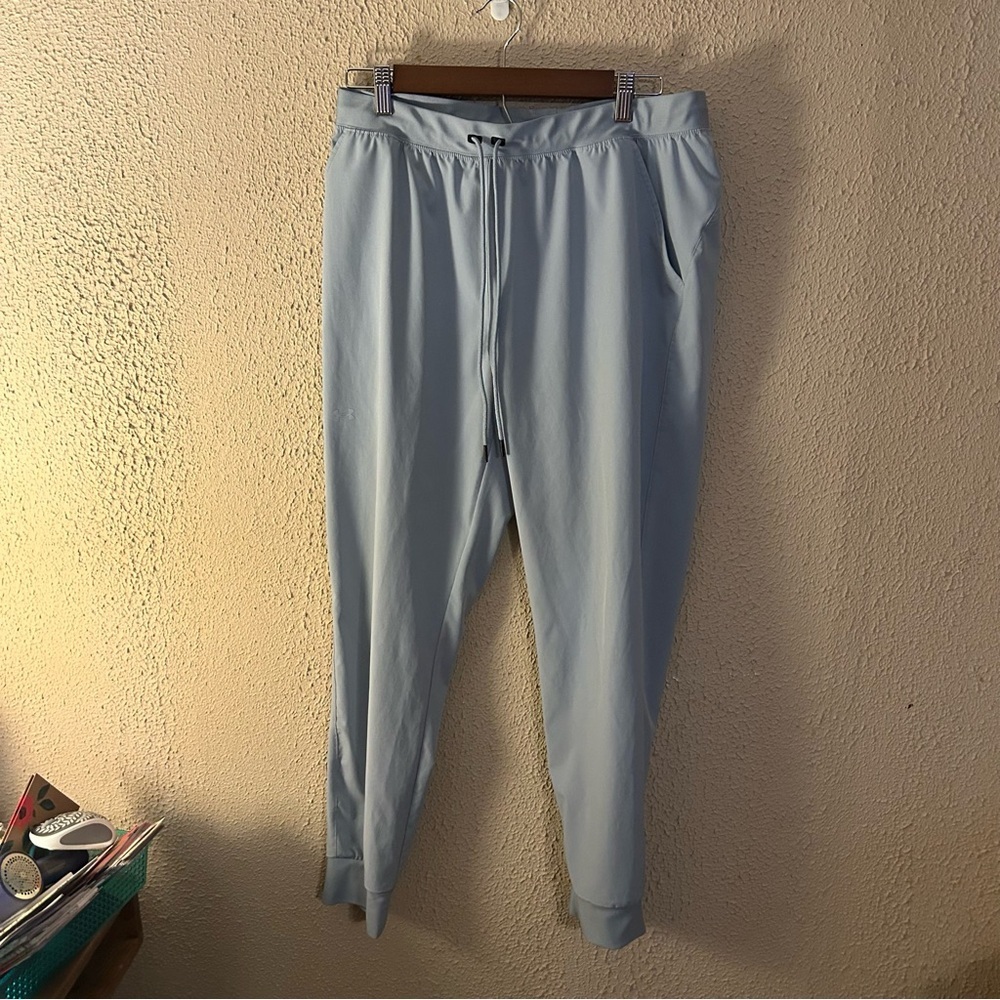 Under Armour Heat Gear Loose Fit Light Blue Drawstring Joggers Size L Athleisure